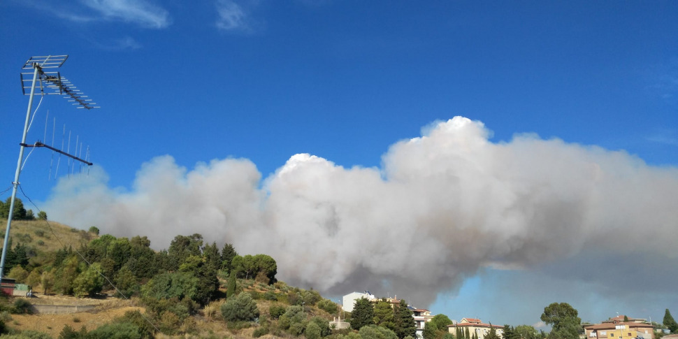 Calatafimi incendio brucia la sughereta del bosco di Angimbè canadair