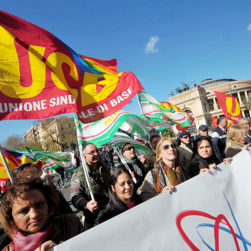 Una manifestazione di precari ex Pip