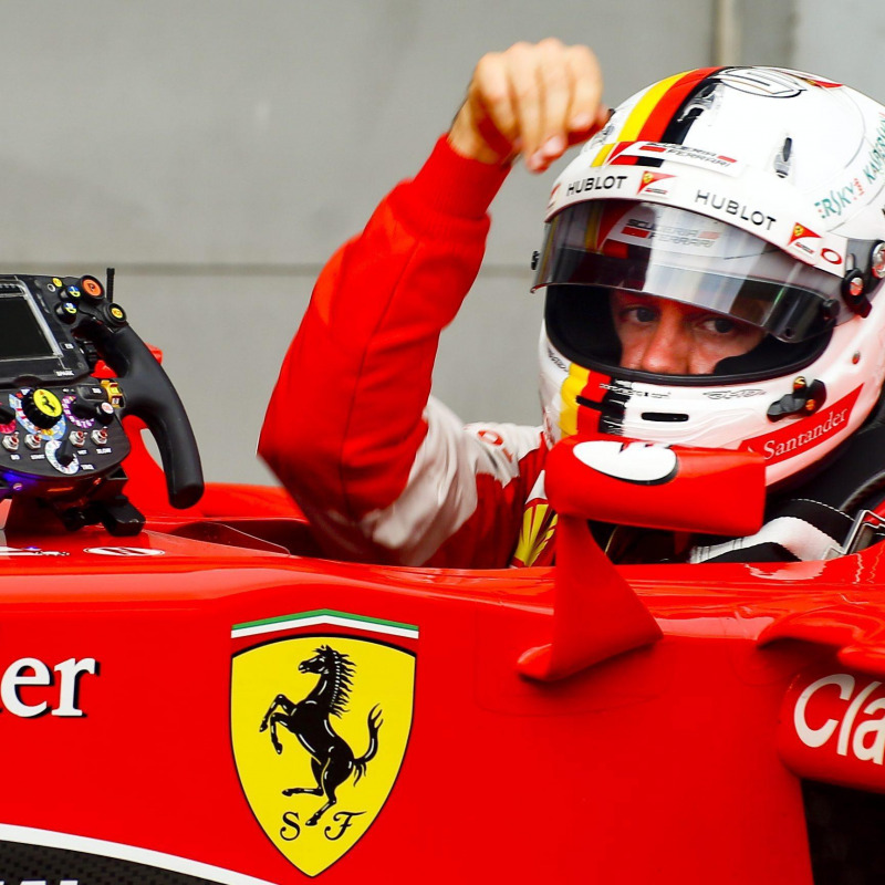 Il pilota della Ferrari, Sebastian Vettel