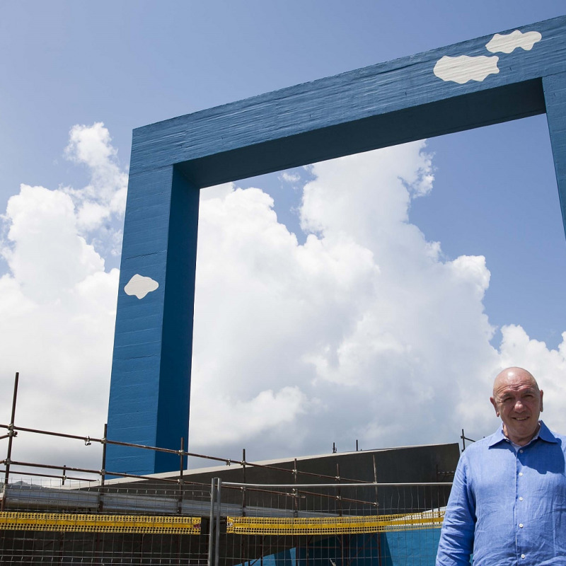 Fiumara d'arte, completato il restauro della "Finestra sul mare" di Tano Festa - Foto