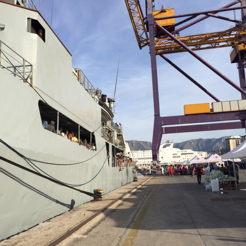 La foto si riferisce allo sbarco a Palermo del 30 giugno