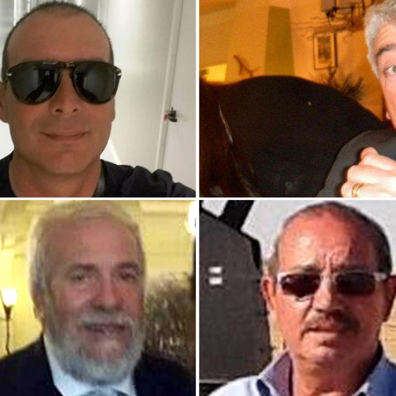 Salvatore Failla (con gli occhiali neri), Gino Pollicardo, Fausto Piano (con gli occhiali neri), Filippo Calcagno (con la barba bianca)