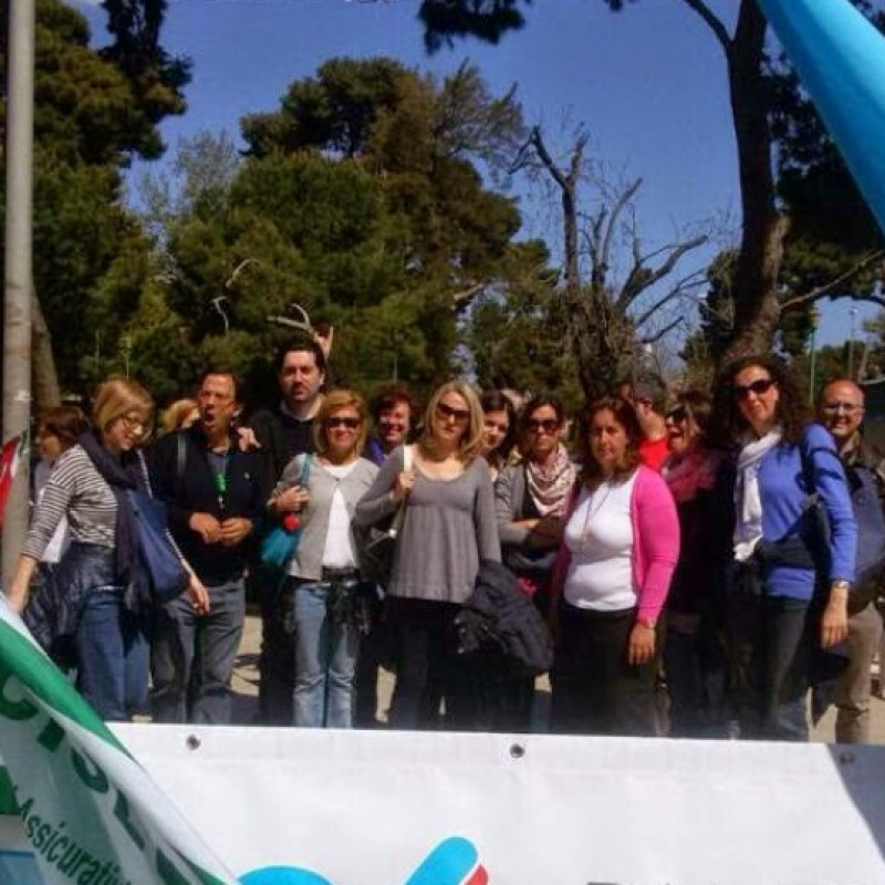Una manifestazione dei dipendenti di Sviluppo Italia Sicilia