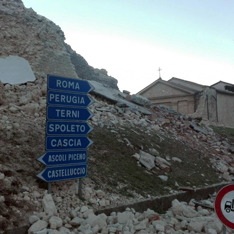 La Basilica di San Benedetto a Norcia distrutta dal terremoto - Fonte Ansa