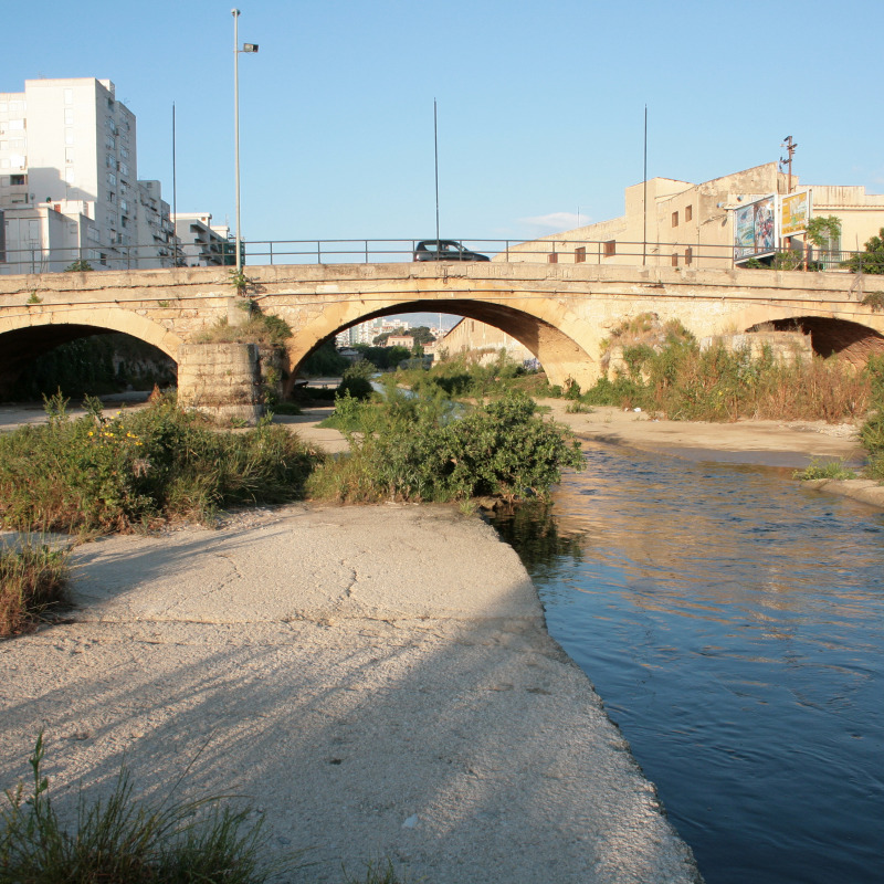 Il fiume Oreto a Palermo. Foto d'archivio