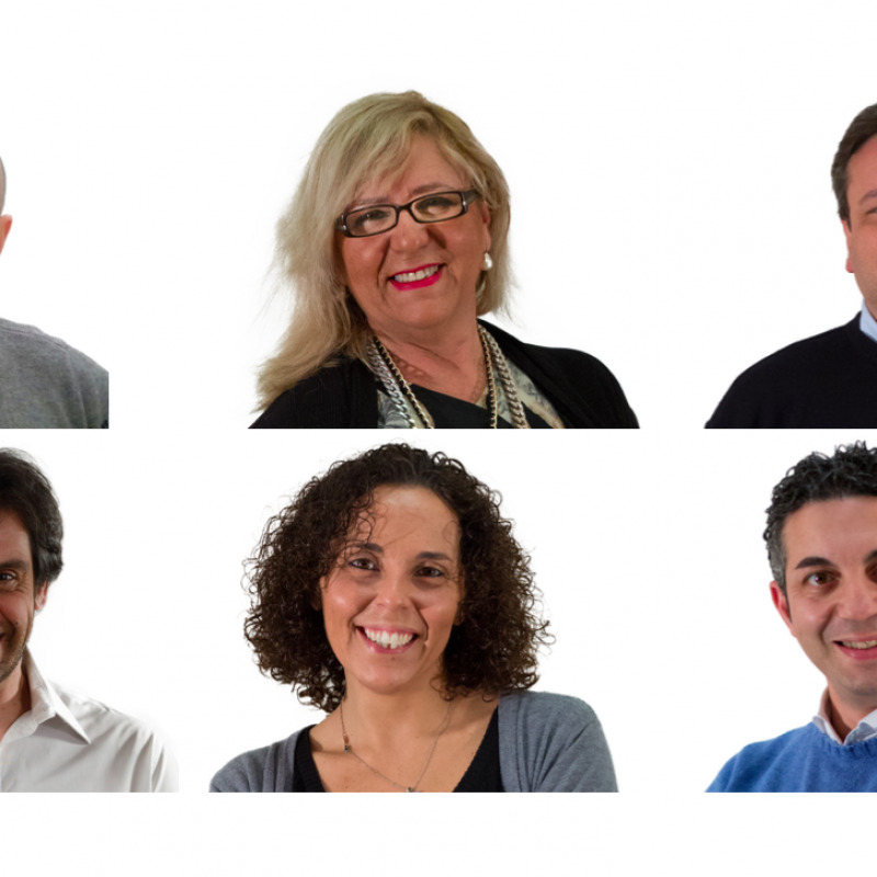 Da sinistra Max Geraci, Loredana Bona, Agostino Di Stefano, Filippo Marsala, Marina Mistretta, Max Albeigani
