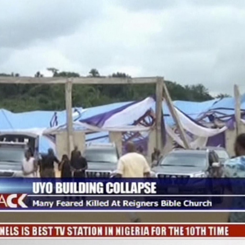 La chiesa crollata in Nigeria