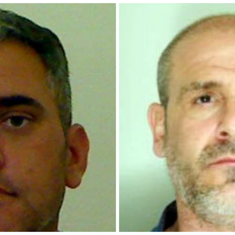 Nella foto gli arrestati: Antonio Magro (a sinistra), di 41 anni, detto “’u rannazzisi”, già detenuto e Massimo Merlo, di 44 anni