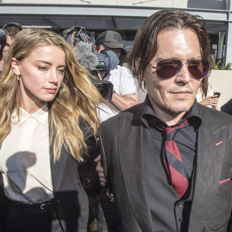 Johnny Depp con l'ex moglie Amber Heard