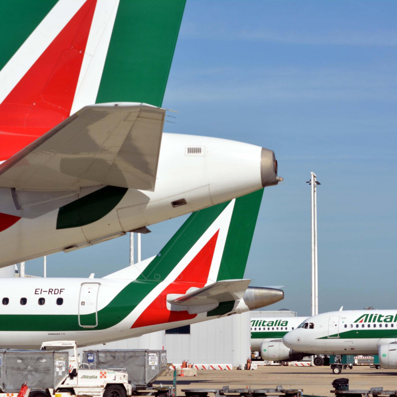 Aerei Alitalia all'aeroporto di Roma Fiumicino