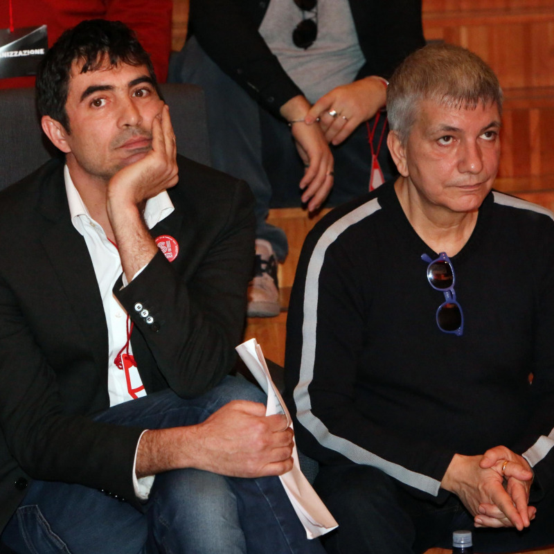 Nichi Vendola e Nicola Fratoianni al congresso nazionale fondativo di Sinistra Italiana - Ansa