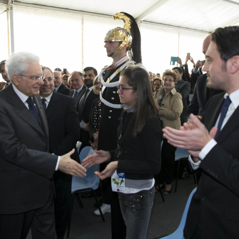 Il presidente della Repubblica Sergio Mattarella durante l'incontro con i familiari delle vittime di mafia, Locri - Ansa