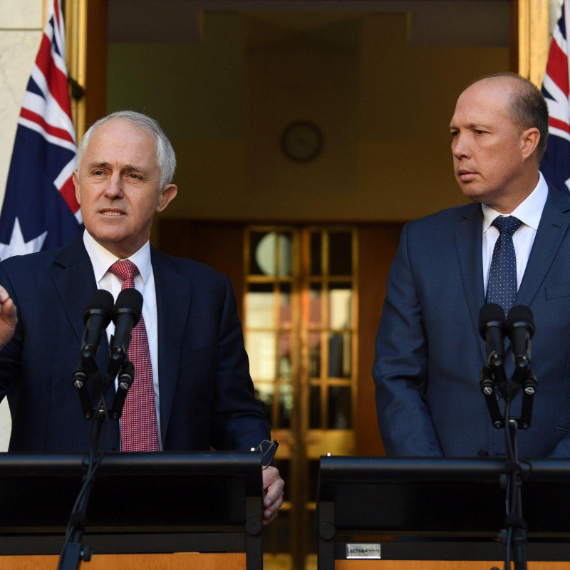 Il primo ministro australiano, Malcolm Turnbull, e il ministro per l'immigrazione Peter Dutton