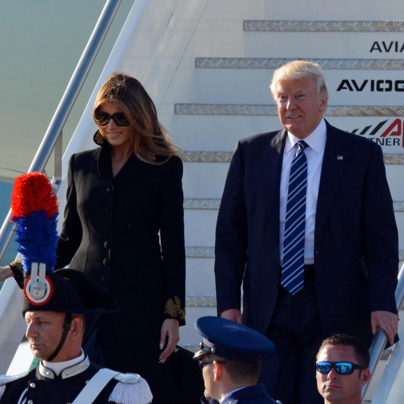 Donald e Melania Trump a Fiumicino - Ansa