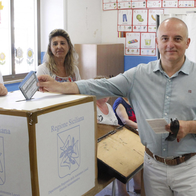 Piero Savona, candidato sindaco di Trapani, al voto