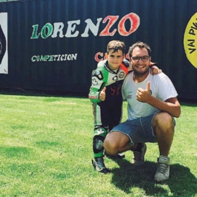 Il piccolo Carmelo Belluzzo e l'istruttore Marco Ceramella