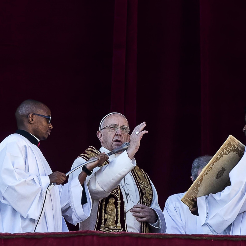 Papa Francesco durante la benedizione "Urbi et orbi"