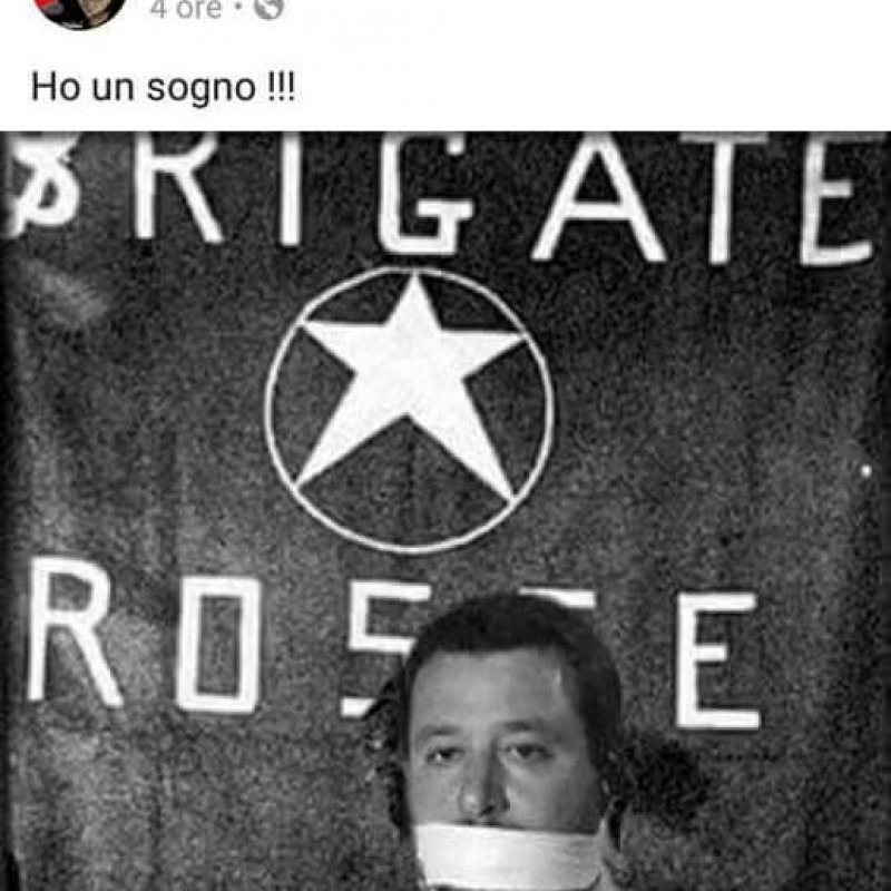 Il fotomontaggio pubblicato da Matteo Salvini per denunciare quanto subìto su Facebook