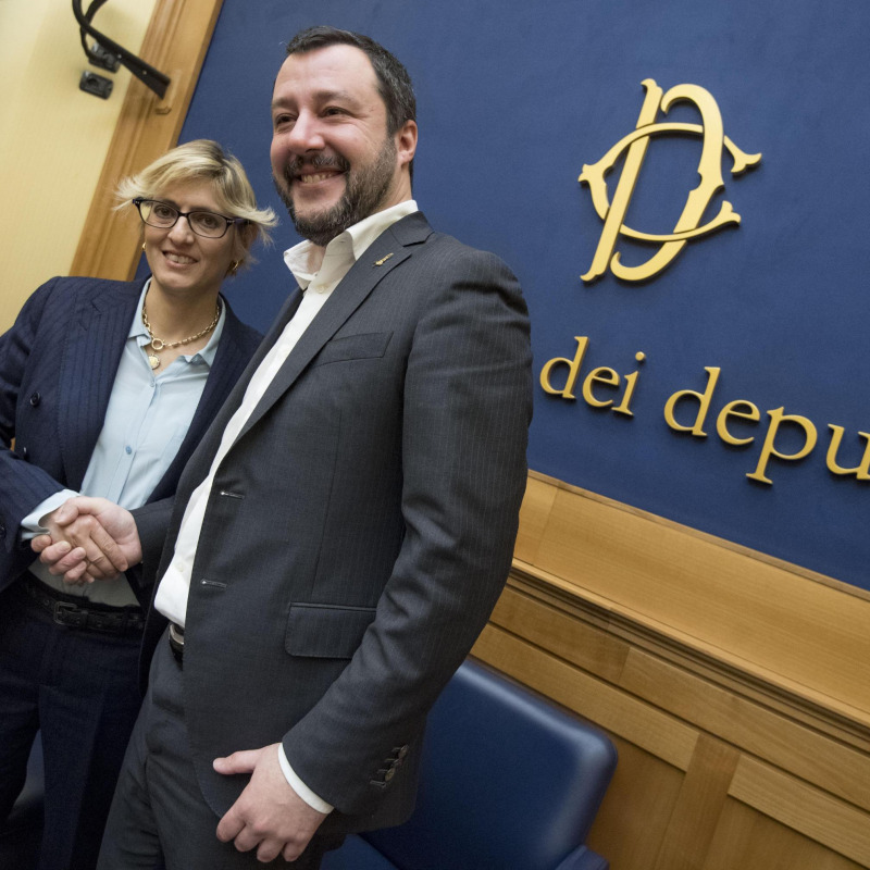 L'avvocato Giulia Buongiorno e il segretario della Lega, Matteo Salvini