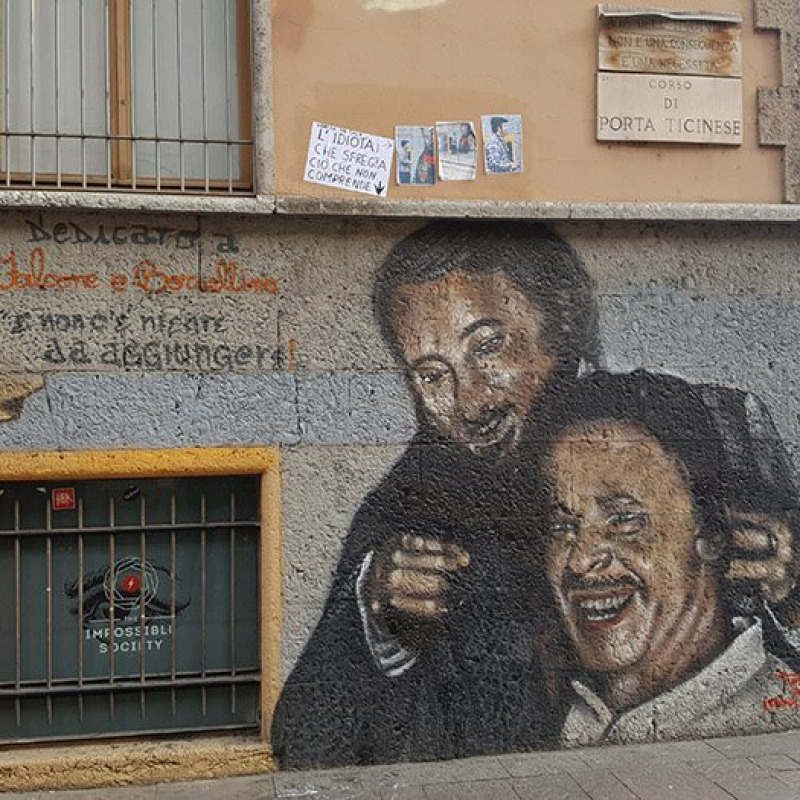 Ripulito il murale di Falcone e Borsellino a Milano