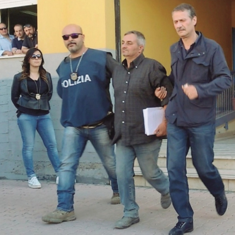 Salvatore Ogliarolo, uno degli indagati, dopo l'arresto