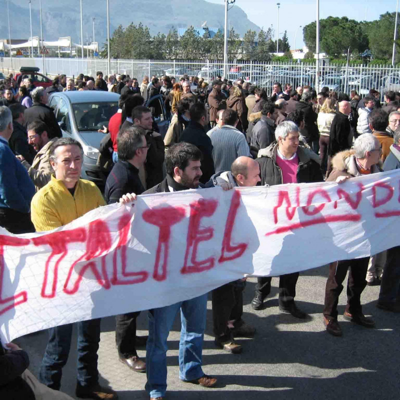 Una protesta all'Italtel di Carini - Foto Archivio