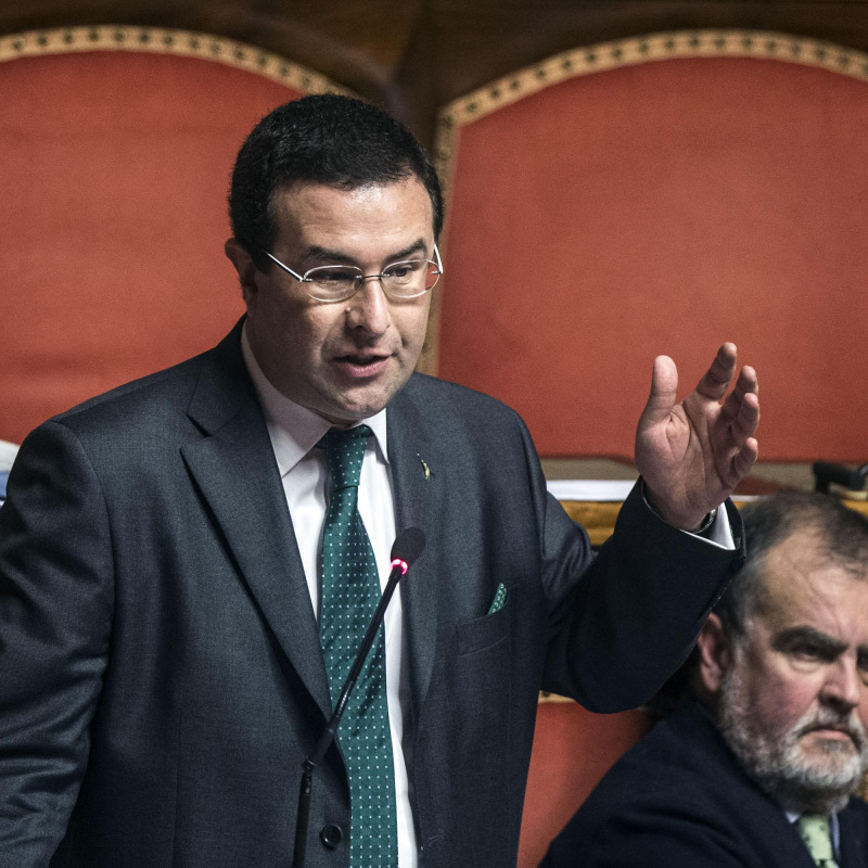 Stefano Candiani (S) in Aula al Senato