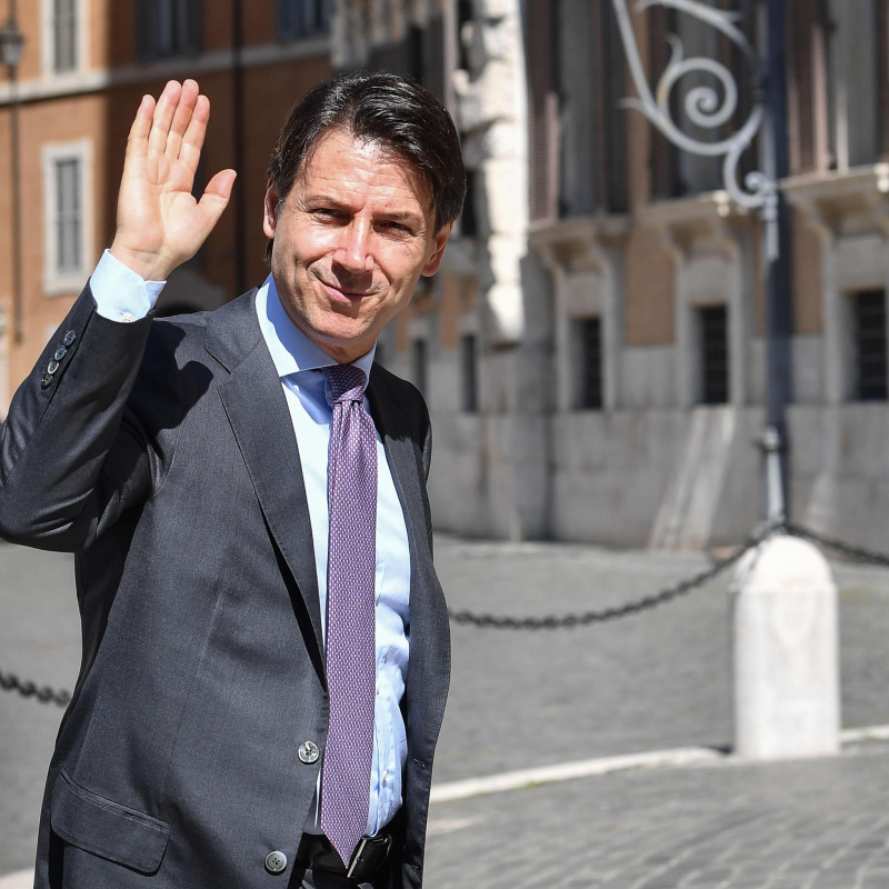 Il presidente del consiglio incaricato Giuseppe Conte arriva a Montecitorio per le consultazioni