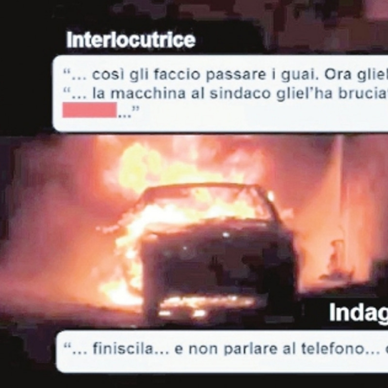Un frame del filmato fornito dai carabinieri sulle indagini condotte dopo l’incendio dell’auto del sindaco di Siracusa