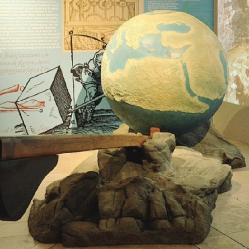 La leva di Archimede, una delle macchine in mostra a Siracusa