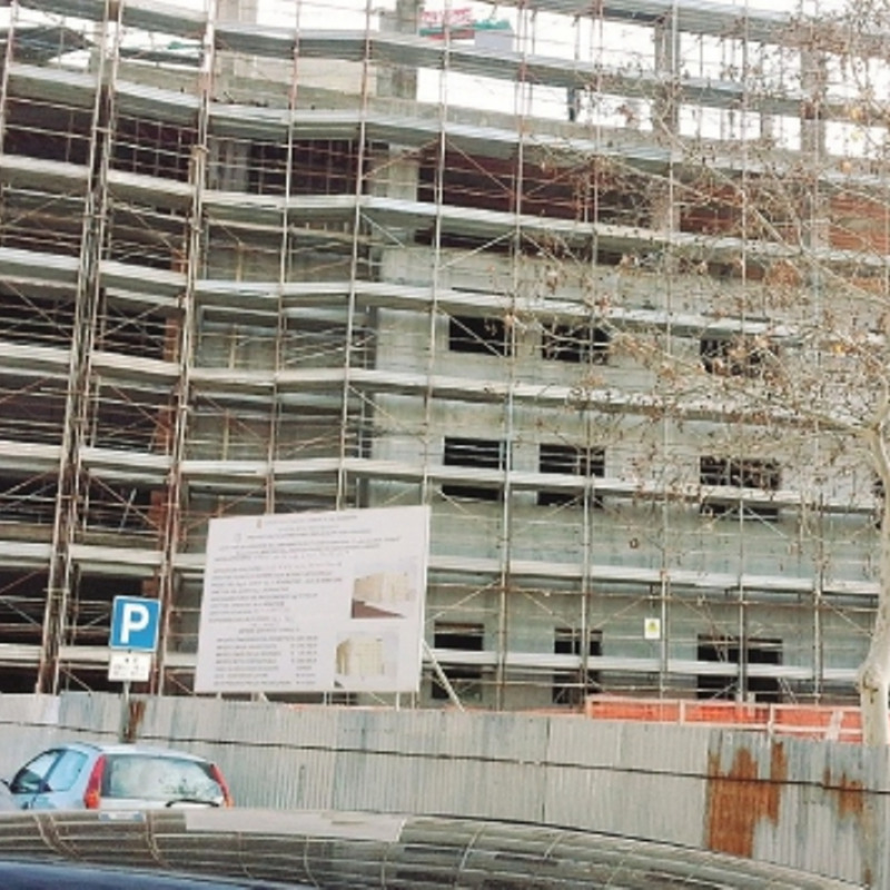 Il cantiere in costruzionedella nuova aladel palazzo di giustiziadi Caltanissetta