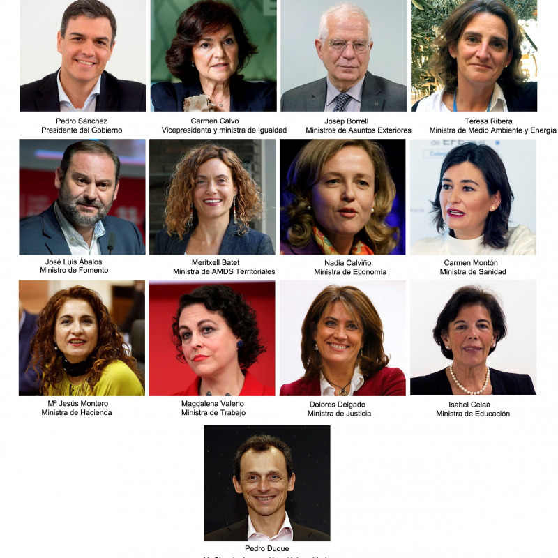 I ministri del governo Sanchez, Spagna