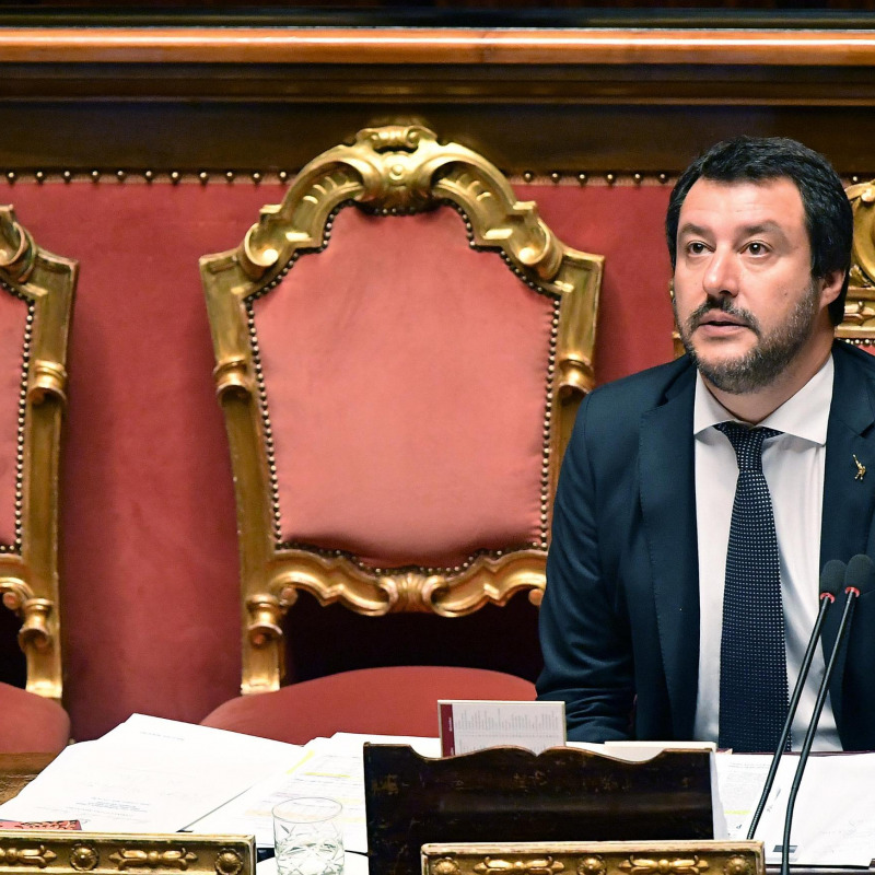 Il ministro dell'Interno, Matteo Salvini, riferisce sulla vicenda Aquarius nell'aula di Palazzo Madama