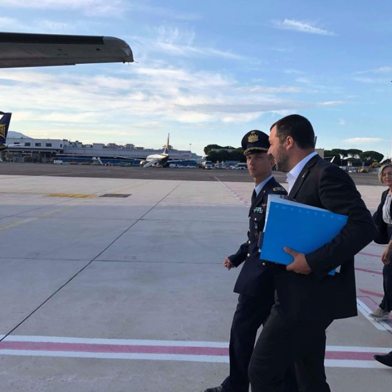 Matteo Salvini in partenza per la Libia - Foto Facebook