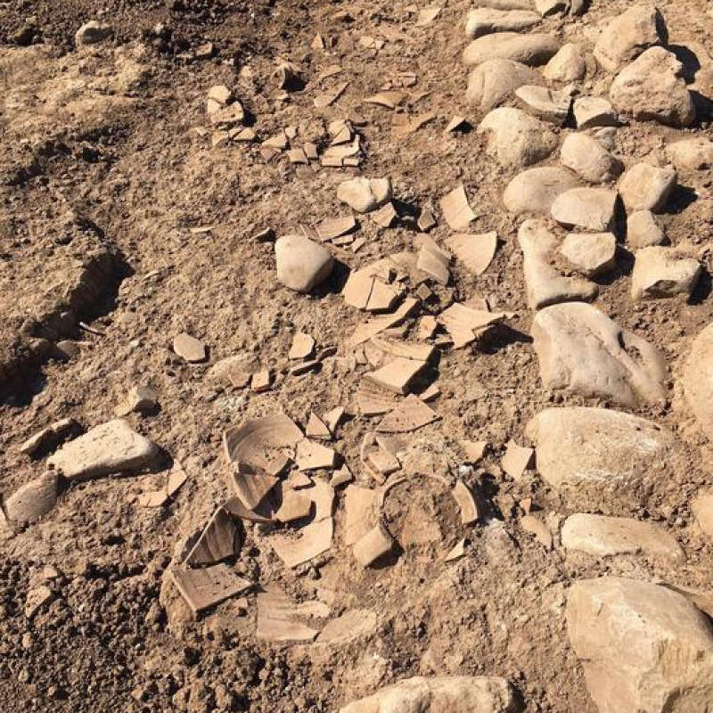 Particolari dello scavo archeologico a Himera (Palermo)
