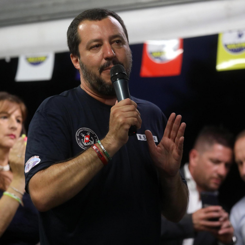 Il ministro dell'Interno Matteo Salvini, vicepremier e leader della Lega