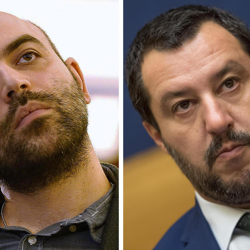 Matteo Salvini (d) e Roberto Saviano