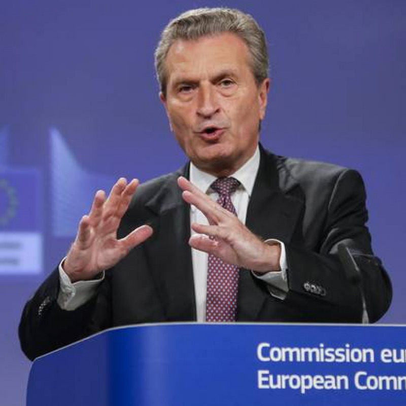 Il commissario Ue al Bilancio, Guenther Oettinger