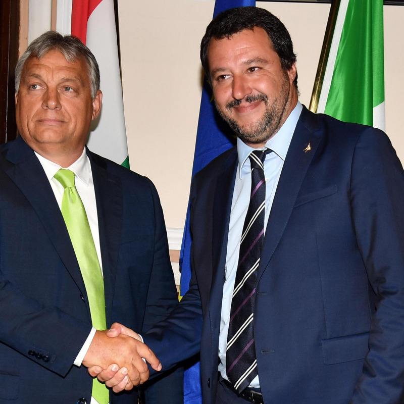 Il premier ungherese Viktor Orban a Milano con Matteo Salvini