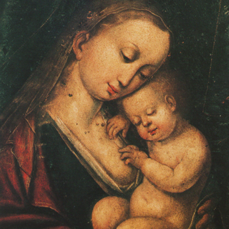 "La Madonna col bambino dormiente" (Joos Van Cleeve (Anversa 1485 ca. – 1540), Museo d'Arte Sacra, Naso