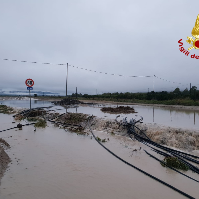 Un'immagine delle alluvioni nel Catanese fra 18 e 19 ottobre
