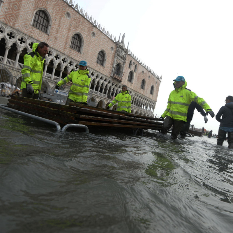 Il centro di Venezia allagato