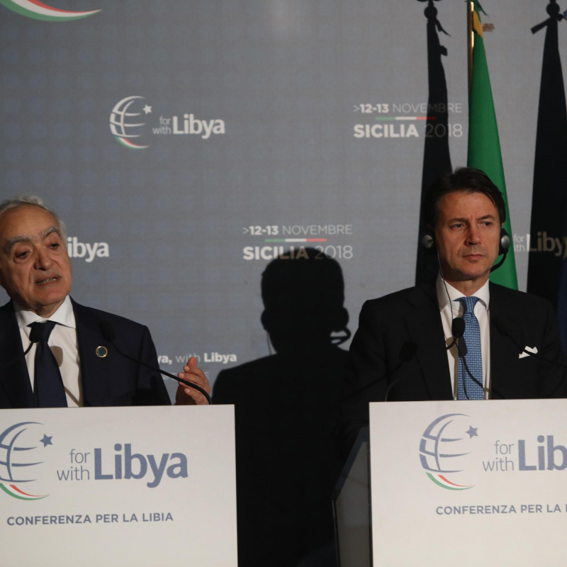 L'inviato Onu per la Libia Ghassam Salamè e il premier Conte