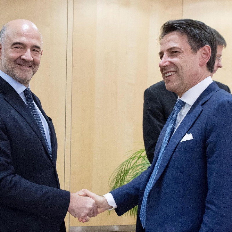 Pierre Moscovici e Giuseppe Conte