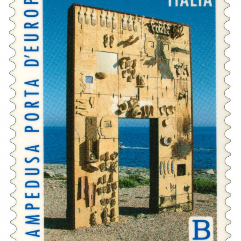Il francobollo Lampedusa-Porta d'Europa