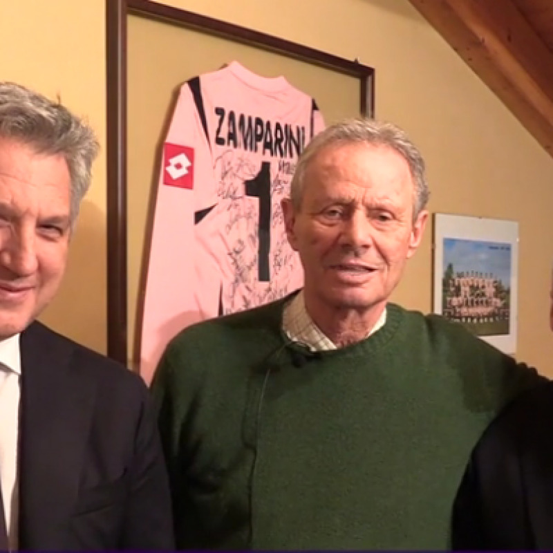 Maurizio Zamparini, al centro, e Clive Richardson