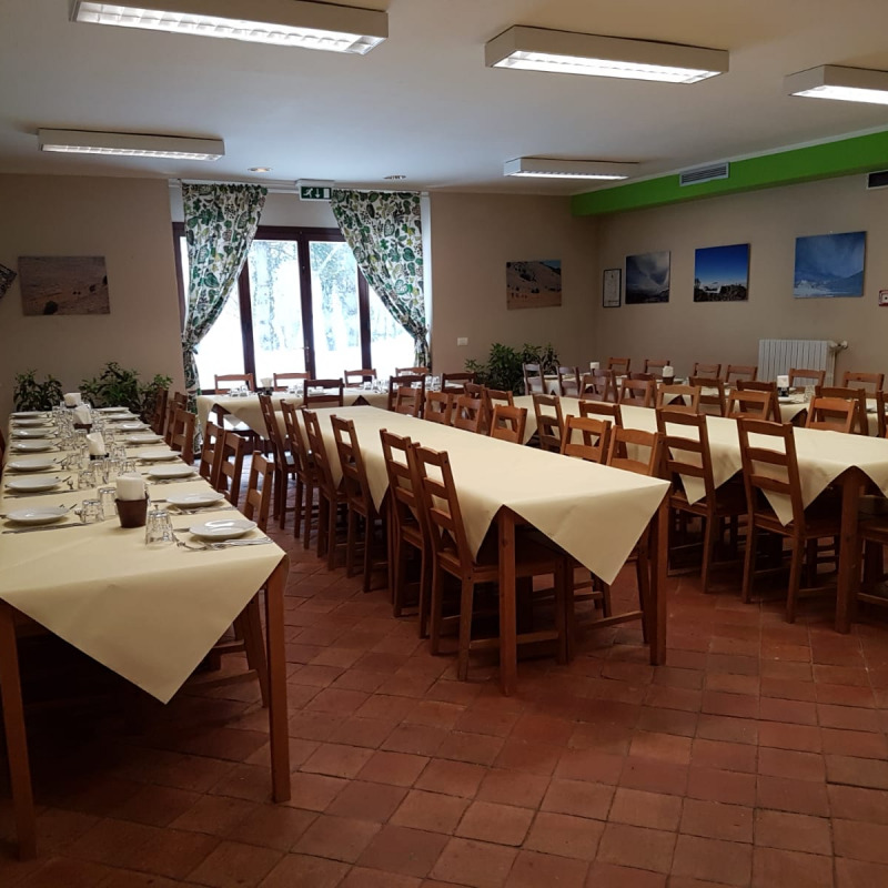Il ristorante del Rifugio Marini a Piano Battaglia