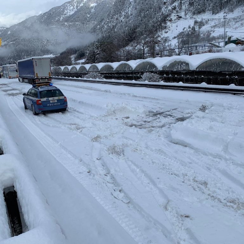 L'autostrada del Brennero chiusa a causa della neve
