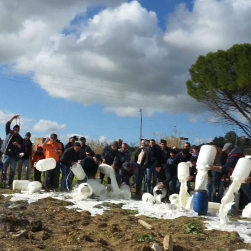 La protesta dei pastori siciliani a Poggioreale
