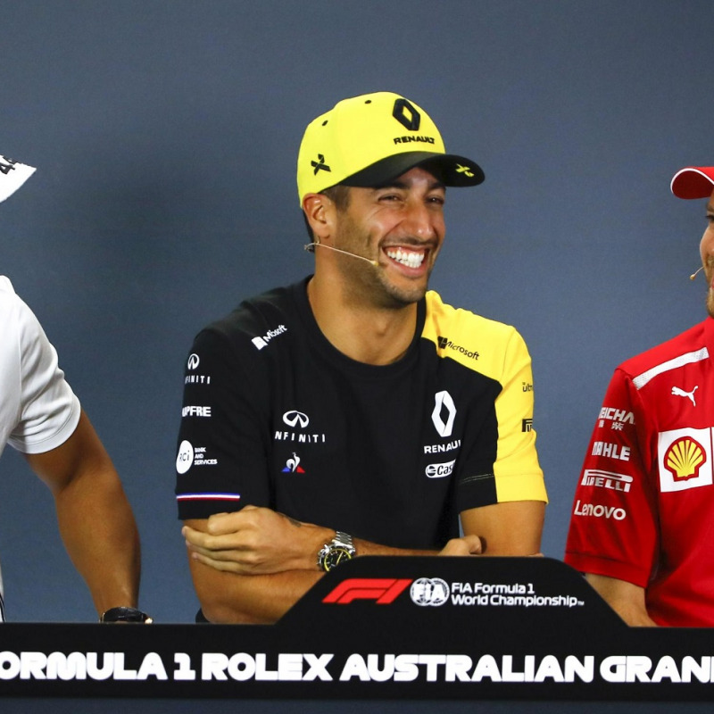 Lewis Hamilton, Daniel Ricciardo e Sebastian Vettel